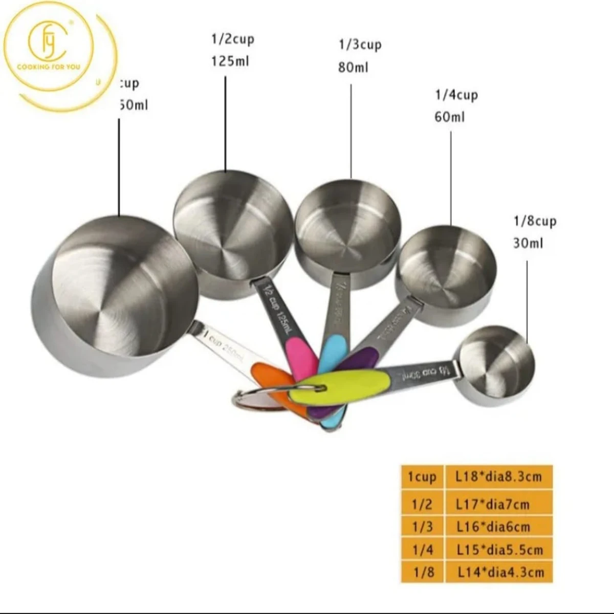 10PCS measuring spoons cups stainless steel baking teaspoon kitchen gadget kit - Image 4