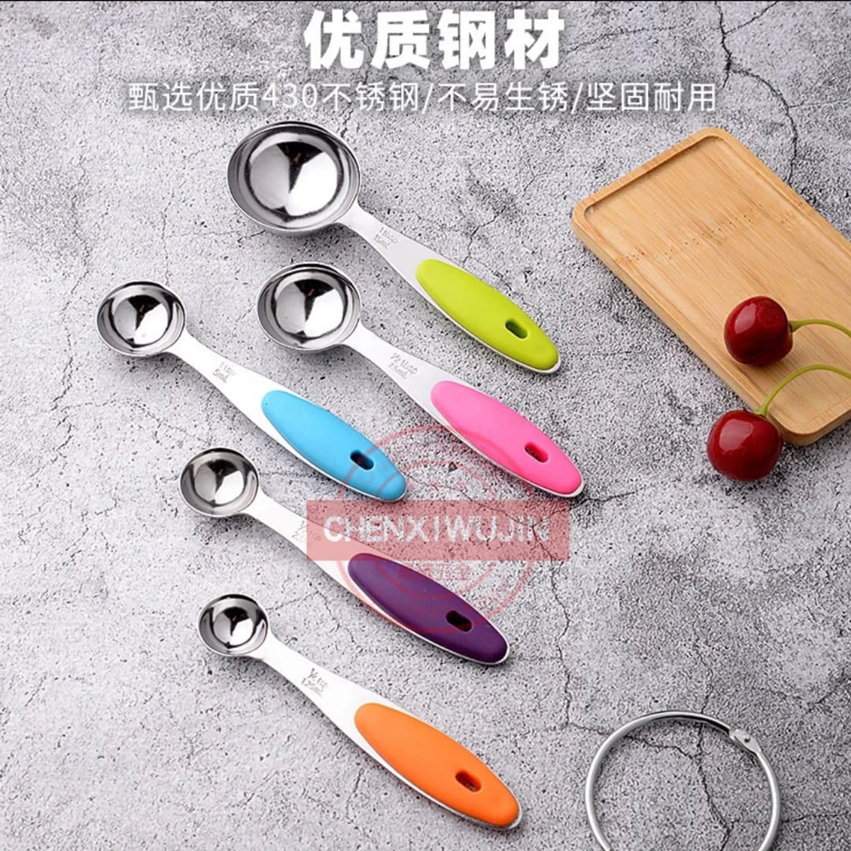 10PCS measuring spoons cups stainless steel baking teaspoon kitchen gadget kit - Image 3