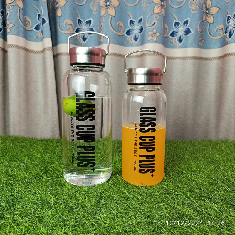 1000ml 1500ml Glass cup plus Water bottle