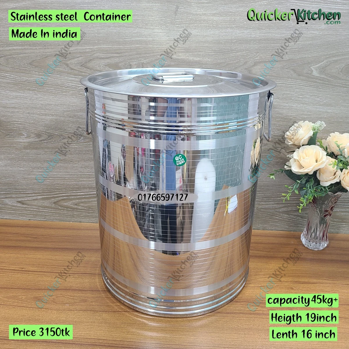 45+ Kg Storage Container/Stainless Steel/Heavy duty durable quality