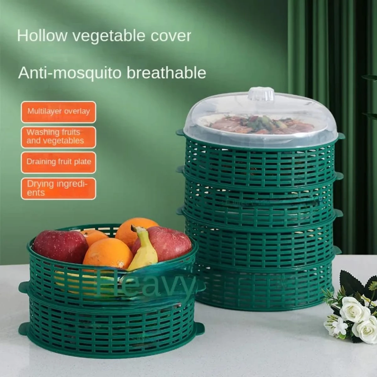 5 Layer Food Insulation Covers Transparent Stackable Dustproof Leftovers Food Storage Box Container Kitchen Organization_Prime Mall - Image 3