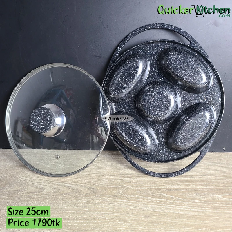 Non stick pitha pan with glass lid/BD kor pitha pan - Image 3