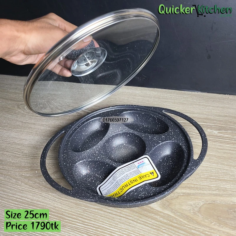 Non stick pitha pan with glass lid/BD kor pitha pan