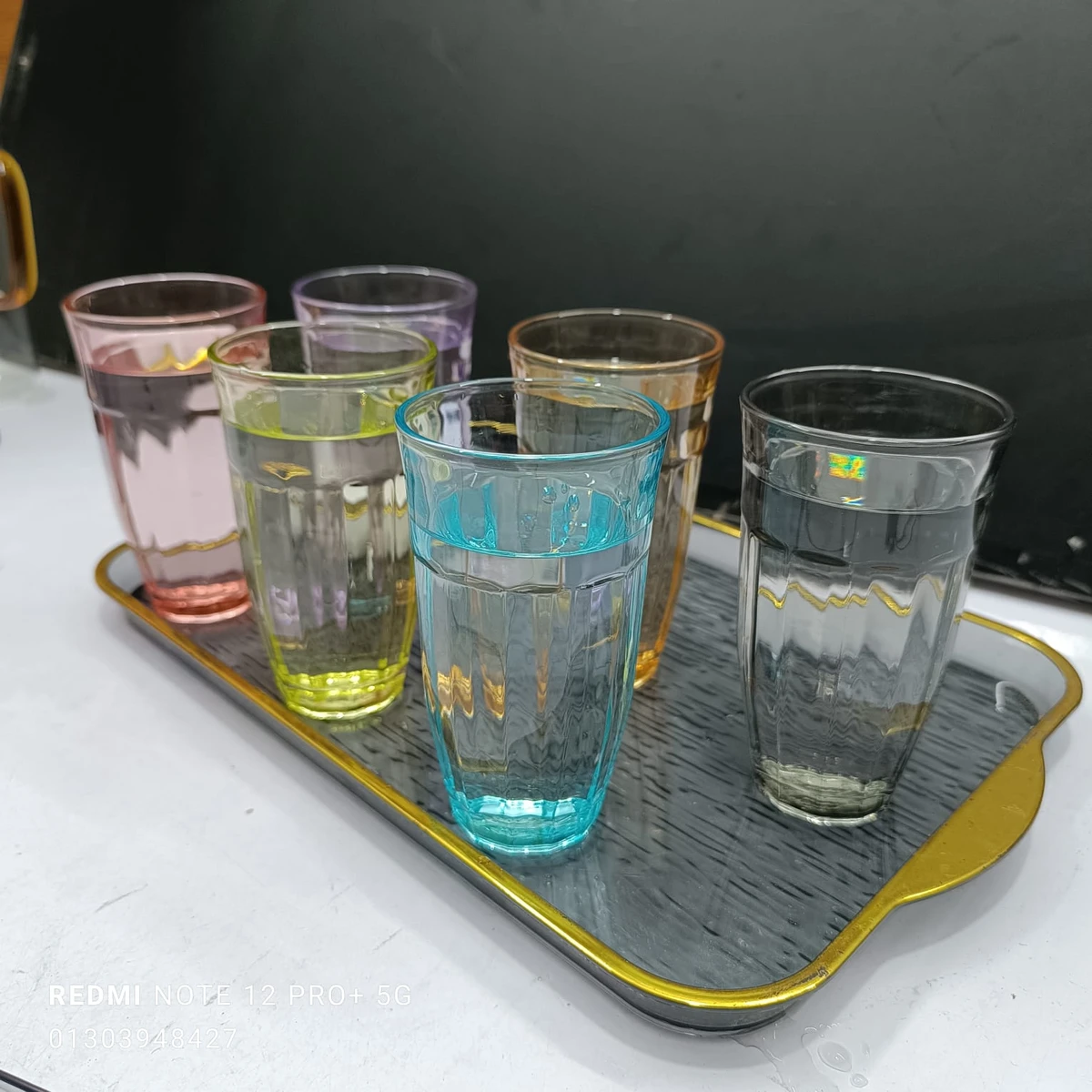 6 pcs color water glass 300 ml - Image 7