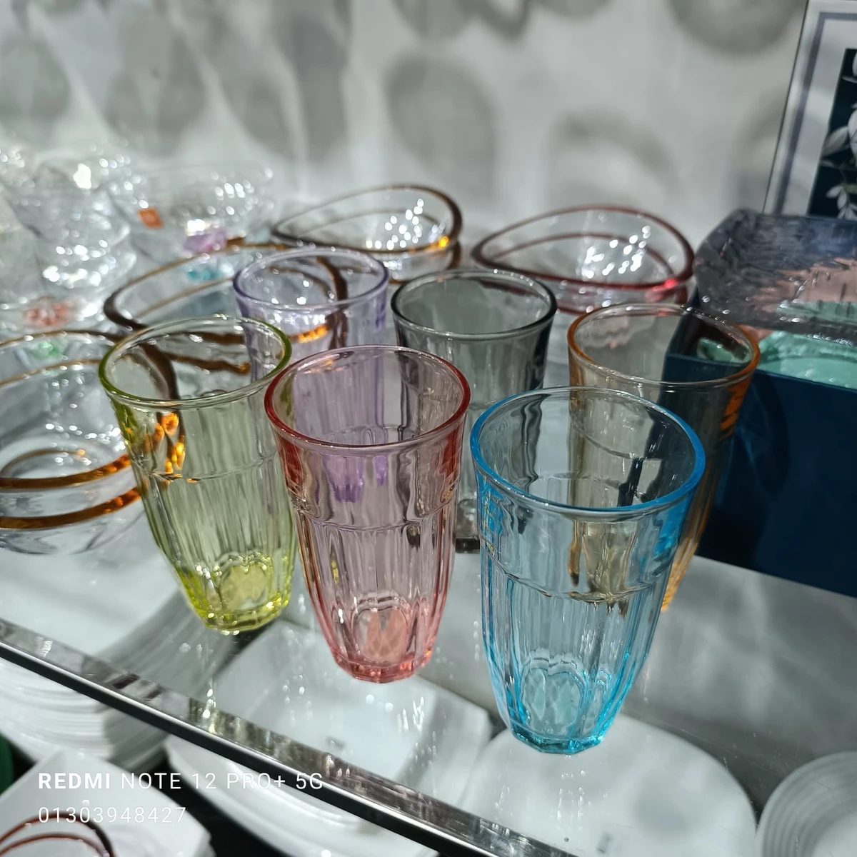 6 pcs color water glass 300 ml - Image 3