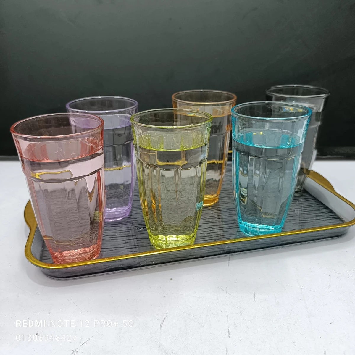 6 pcs color water glass 300 ml - Image 8