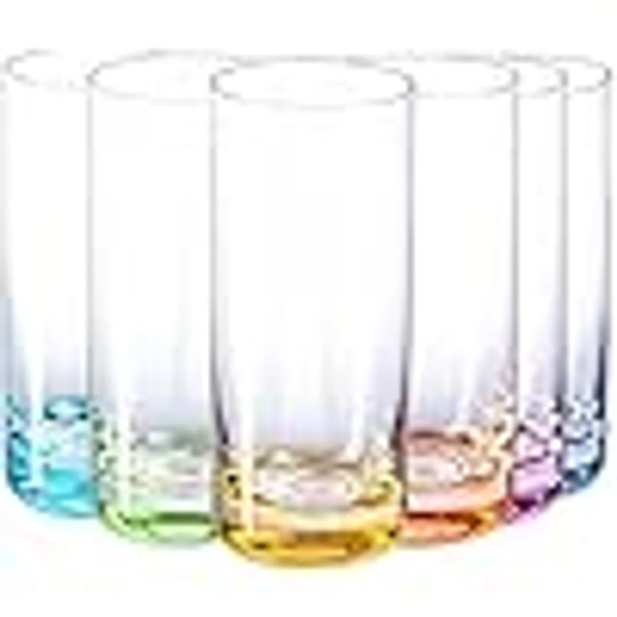 6 Pcs WATER CLEAR GLASS WITH COLOR IMPRINT UNDER ELEGANT COLOR CLEAR GLASS 280 ml - Image 3