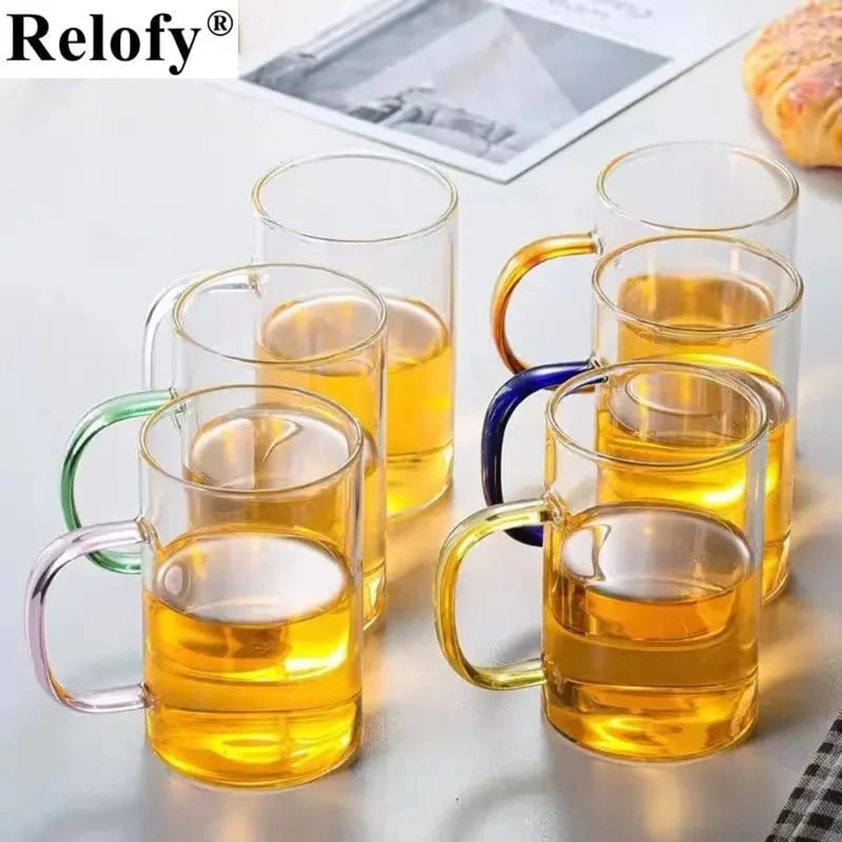 Borosilicate glass mug- 6 pcs set