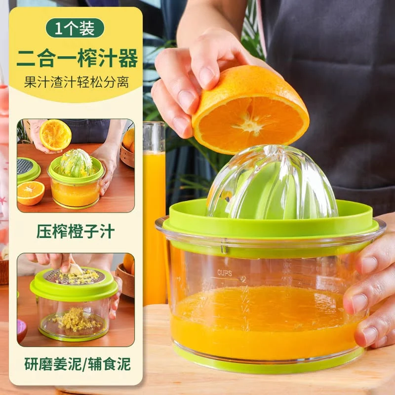 4 in 1 Multi-functional Manual Hand Fruit Squeezer Citrus Lemon Orange Hand Juicer with Stainless Steel Grinding Board Garlic Grater Egg Yolk Separator for Kitchen Dinner Room - Image 6