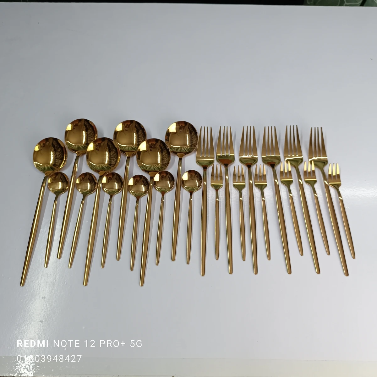 24-Piece Steel Cutlery Set Rose Golden  color