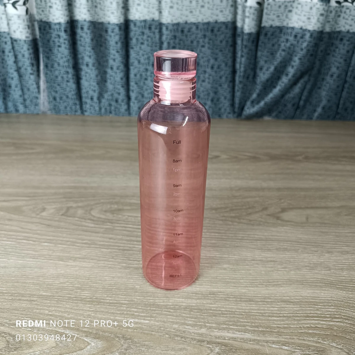 Pink 500 ml ML Sports Water Bottle with Time Scale Leak-proof Drink Cup Motivational Portable Water bottle