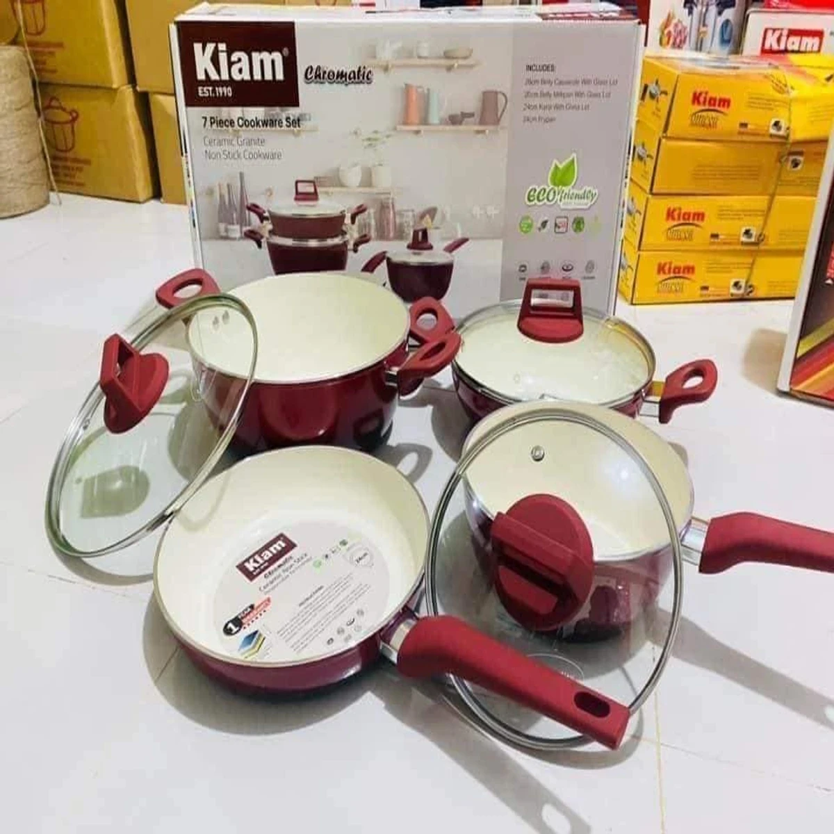 kiam 7pc set Red colour