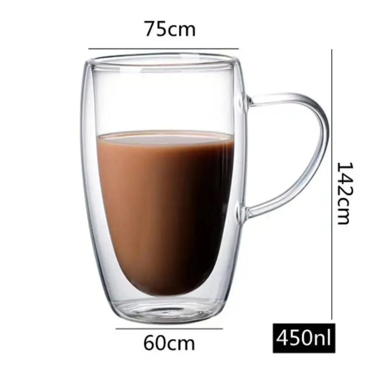 450 ml Double Wall Borosilicate Glass Mug - Image 3