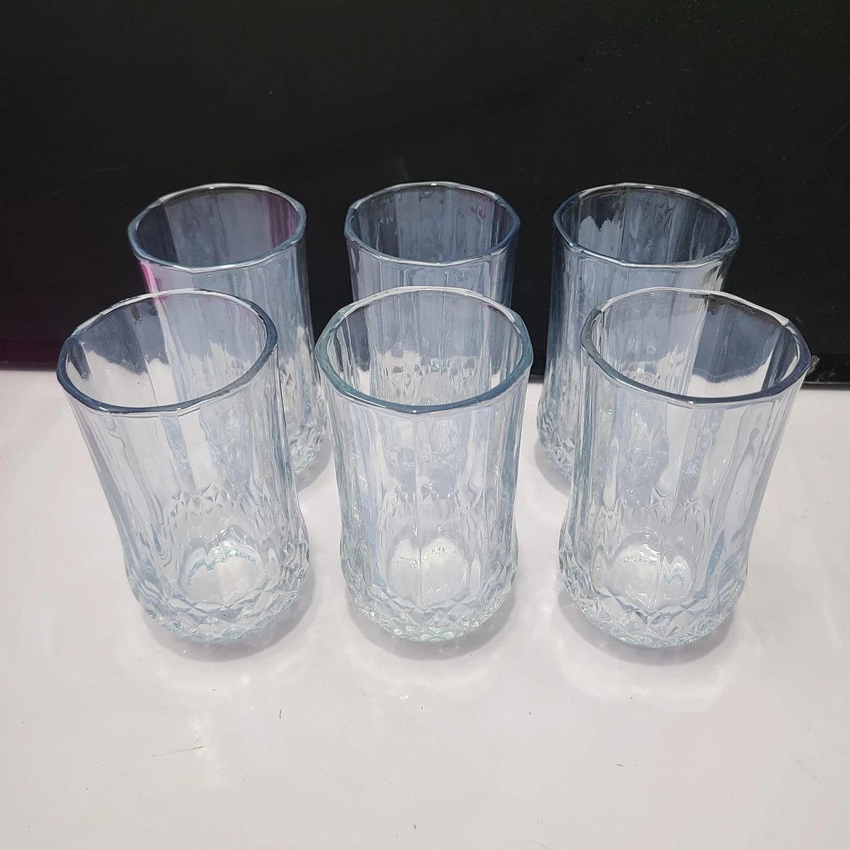 6 pcs colour diamond glass Shine grey