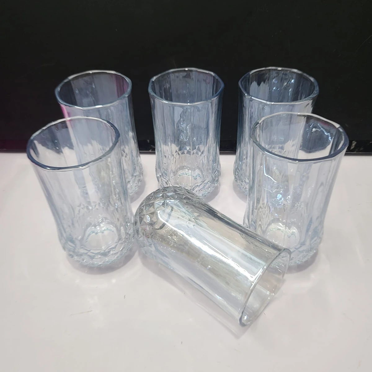 6 pcs colour diamond glass Shine grey