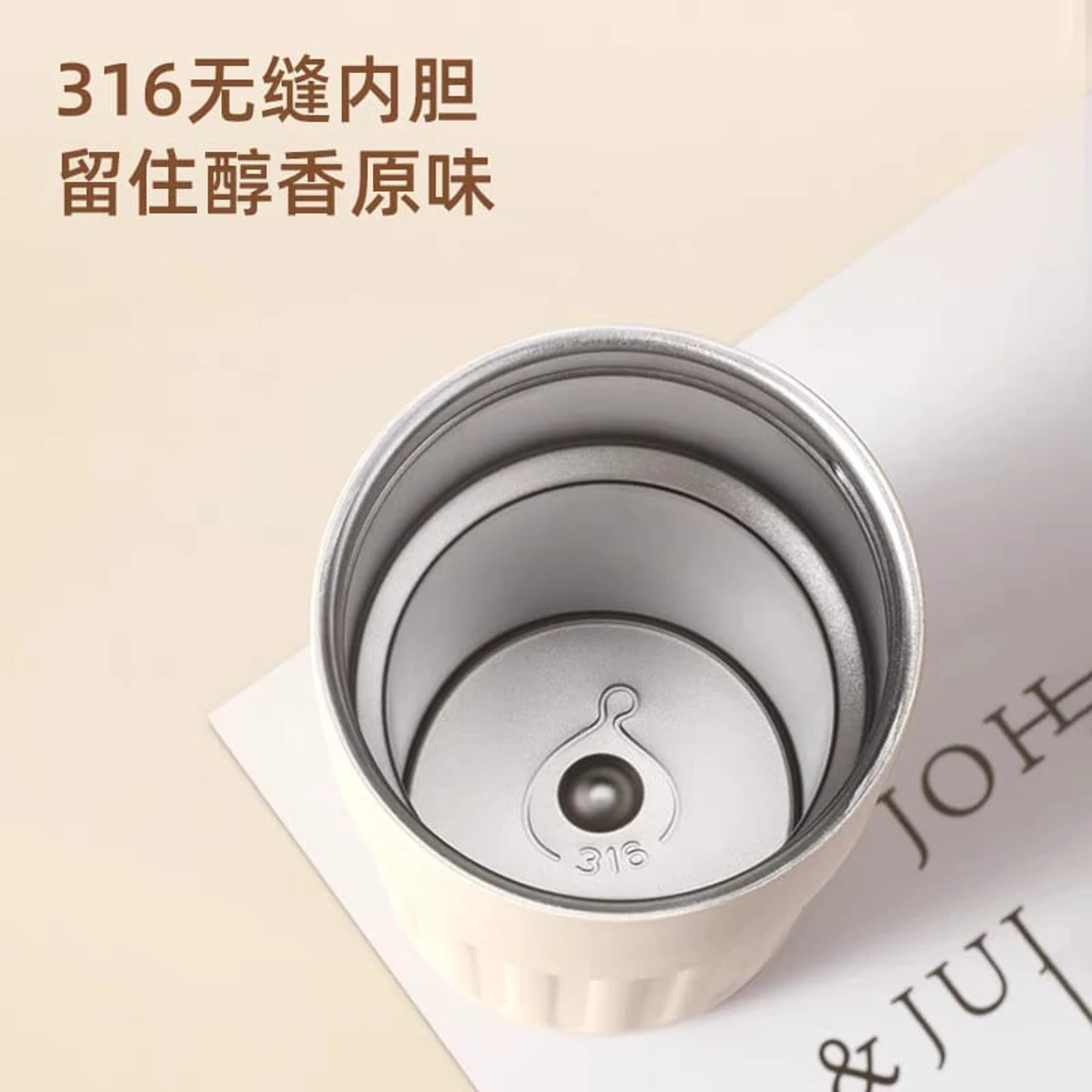 New 306 stainless steel coffee cup smart temperature display accompanying cup portable office delicate thermos coffee cup c-w-red