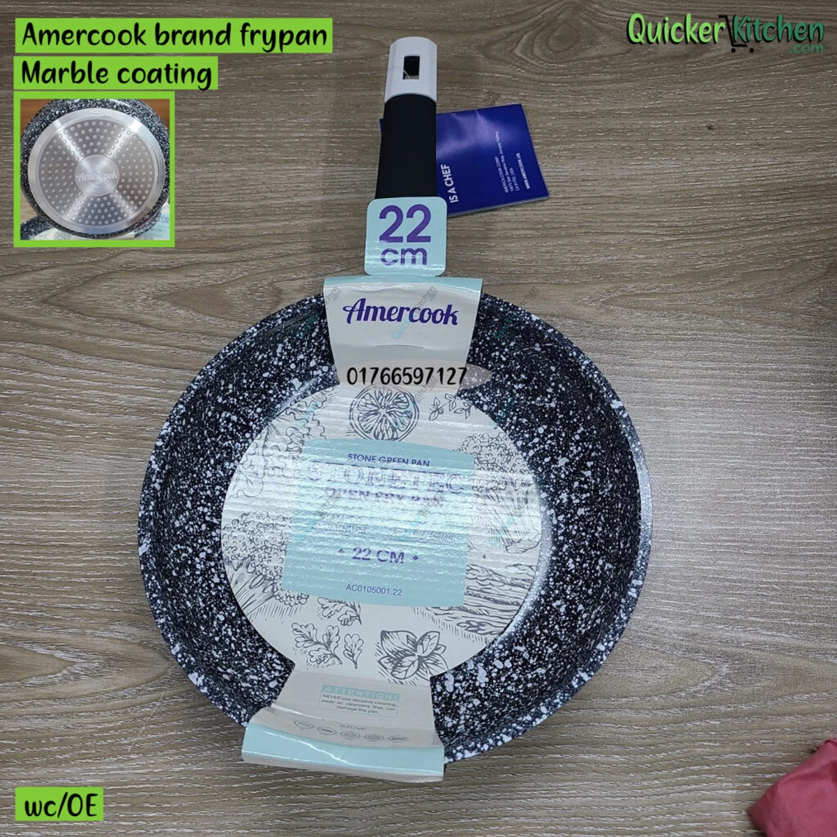 22 cm Marble coating amercook brand frypan