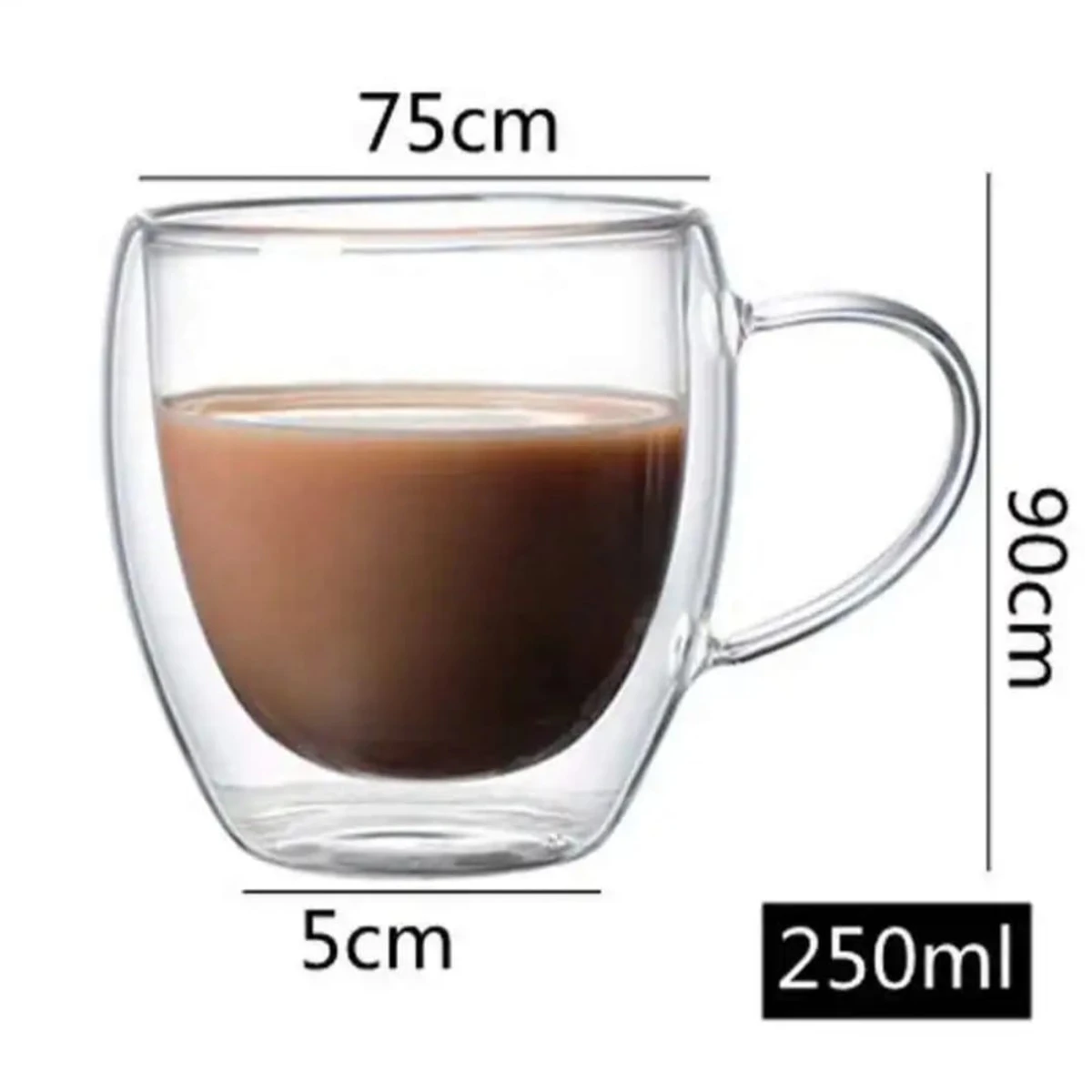 250 ml  Double Wall Borosilicate Glass Mug