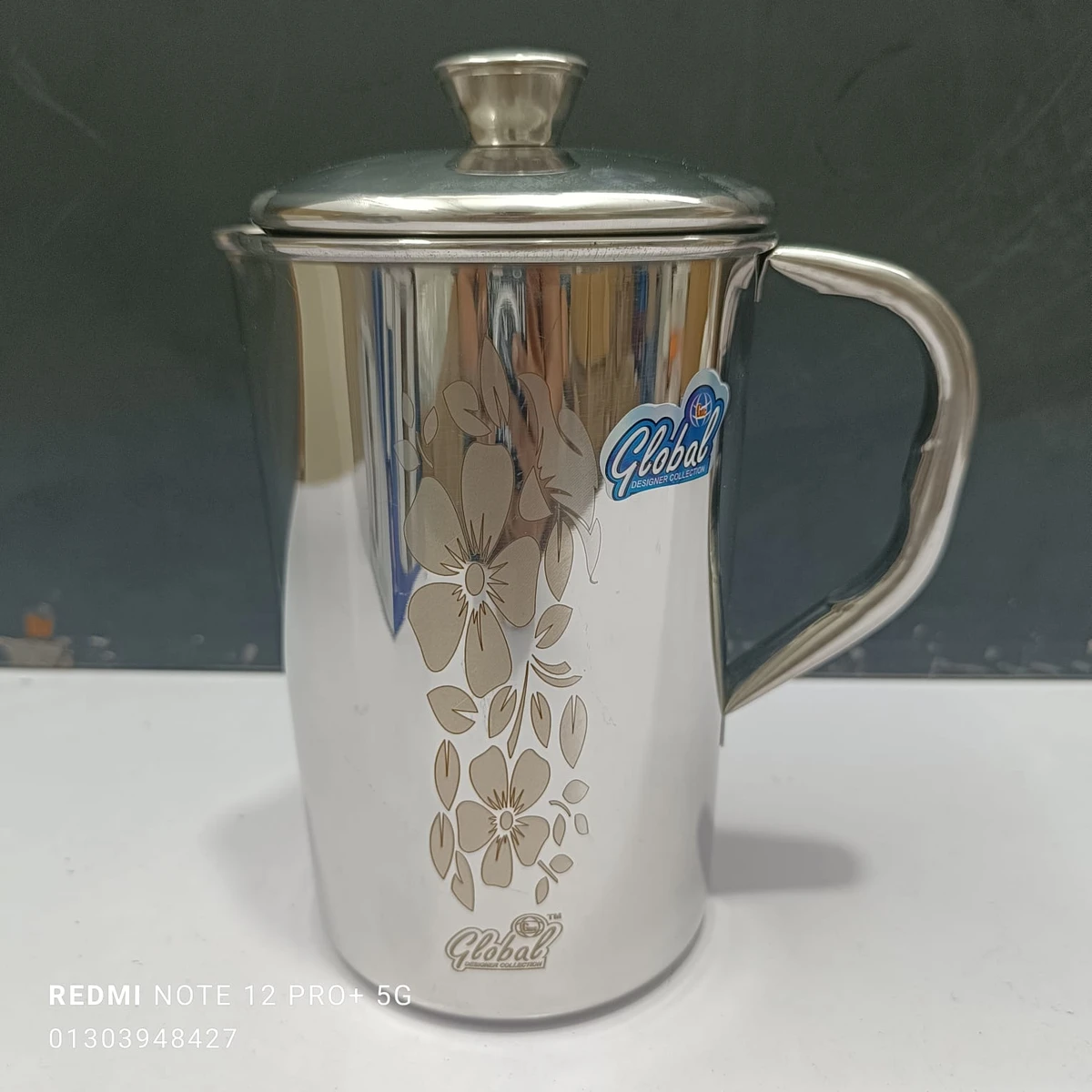 2 Litter  Stainless Steel Laser print Jug steel lid - Image 3