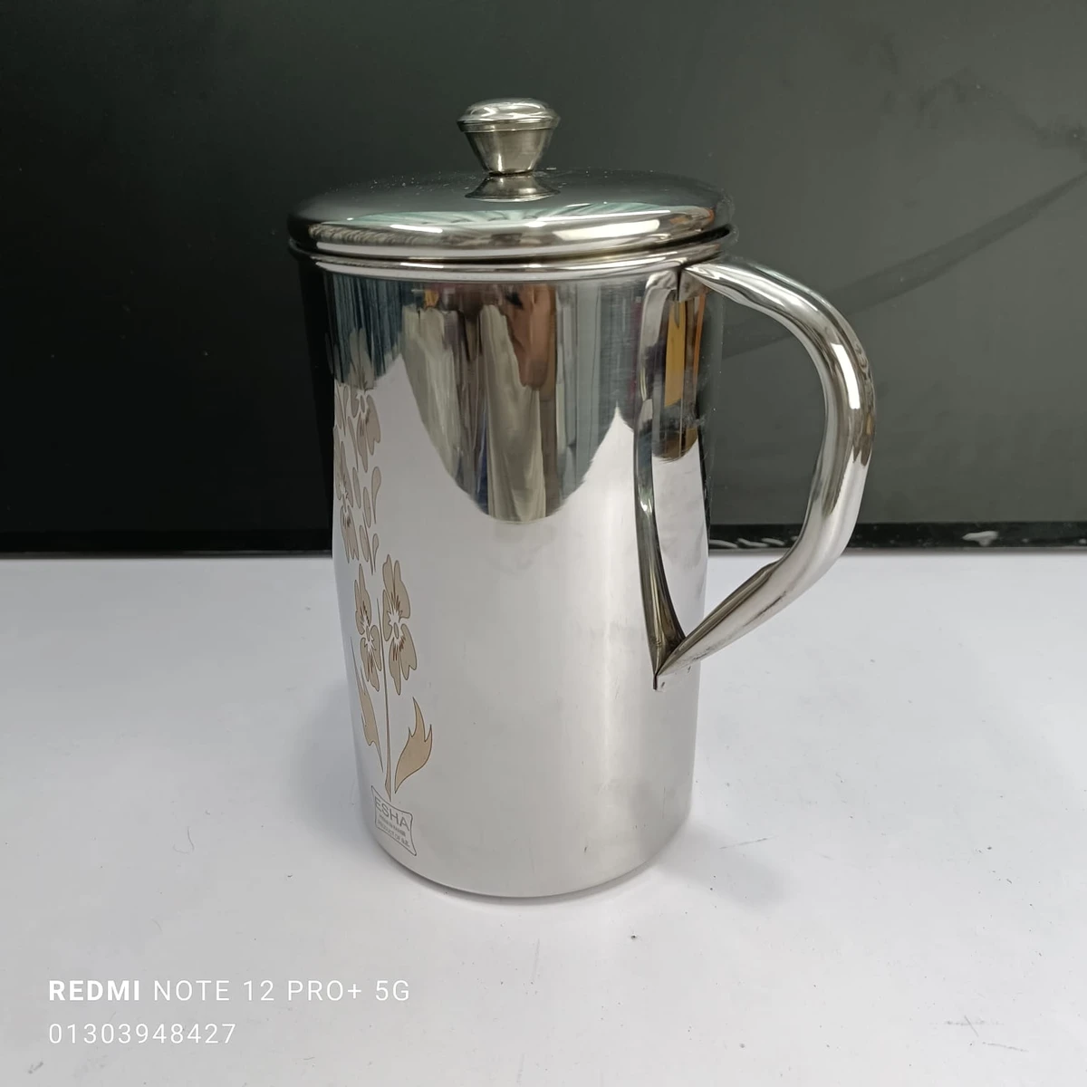 2 Litter  Stainless Steel Laser print Jug steel lid - Image 4