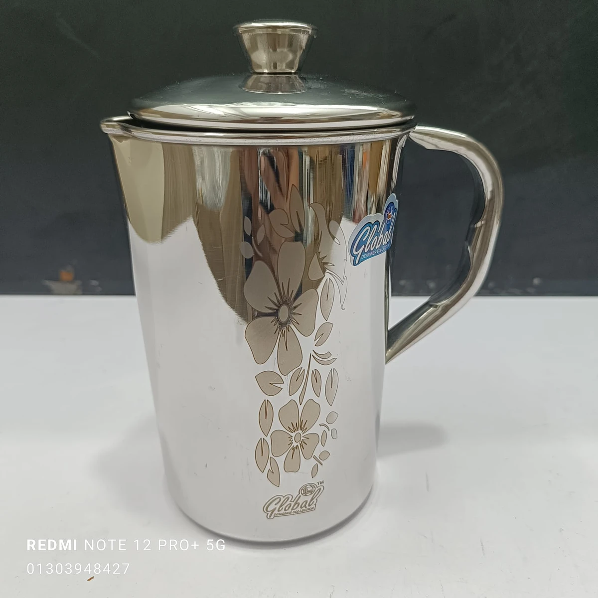 2 Litter  Stainless Steel Laser print Jug steel lid