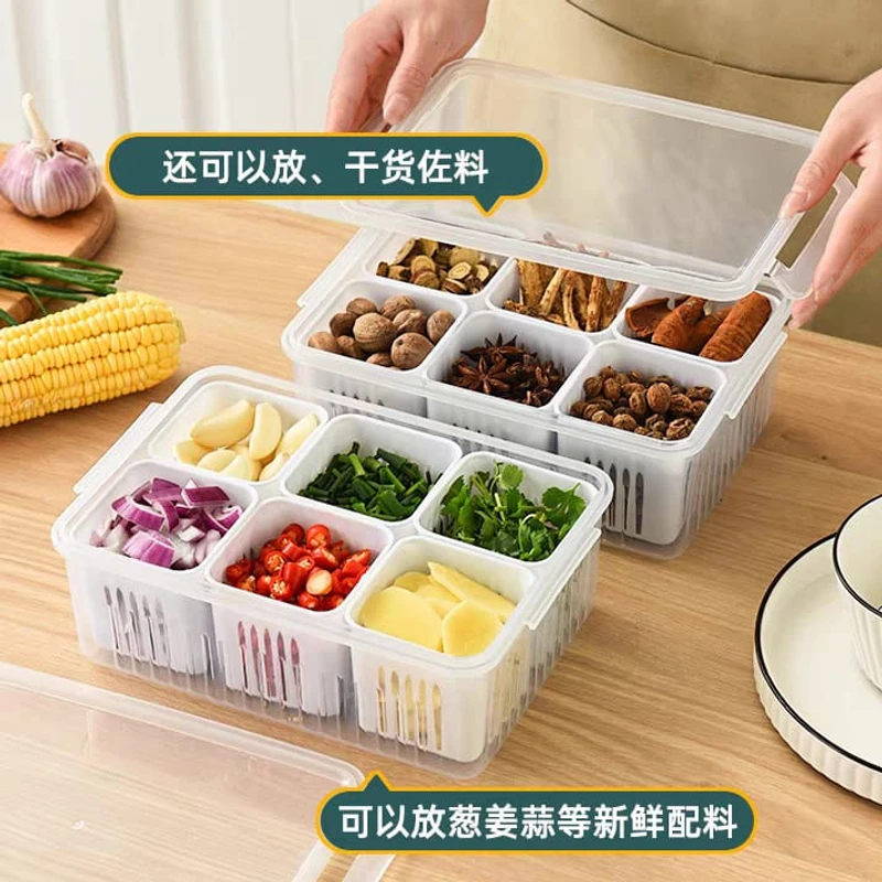 6 Grid Refrigerator Storage Box 2 pcs set - Image 4