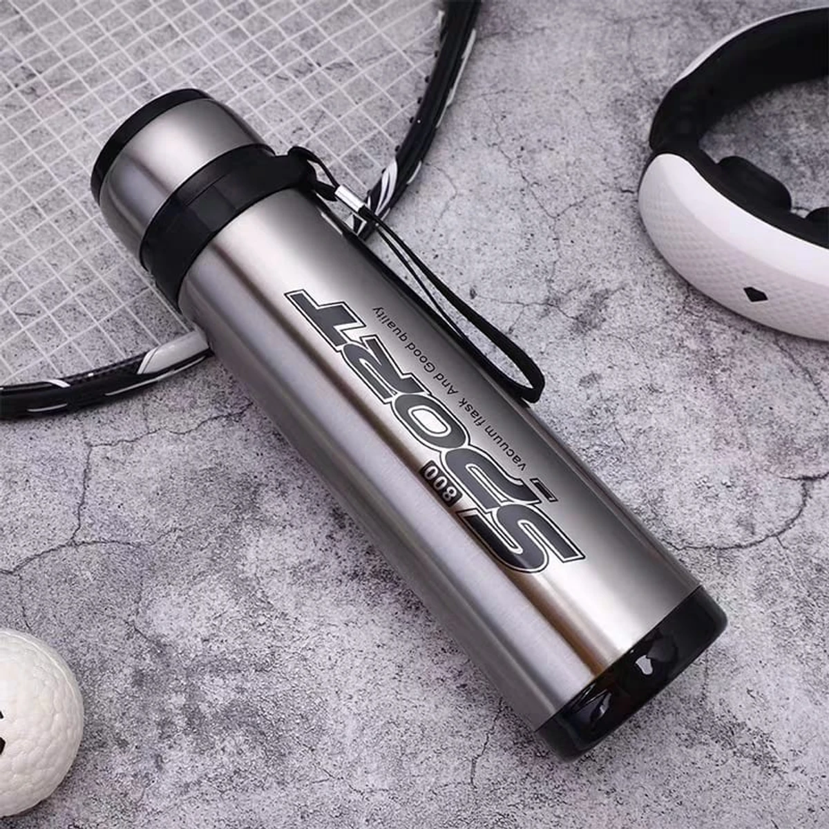 Portable thermos outdoor reusable thermos water stainless steel vacuum flask 600 ml c-steel - Image 3