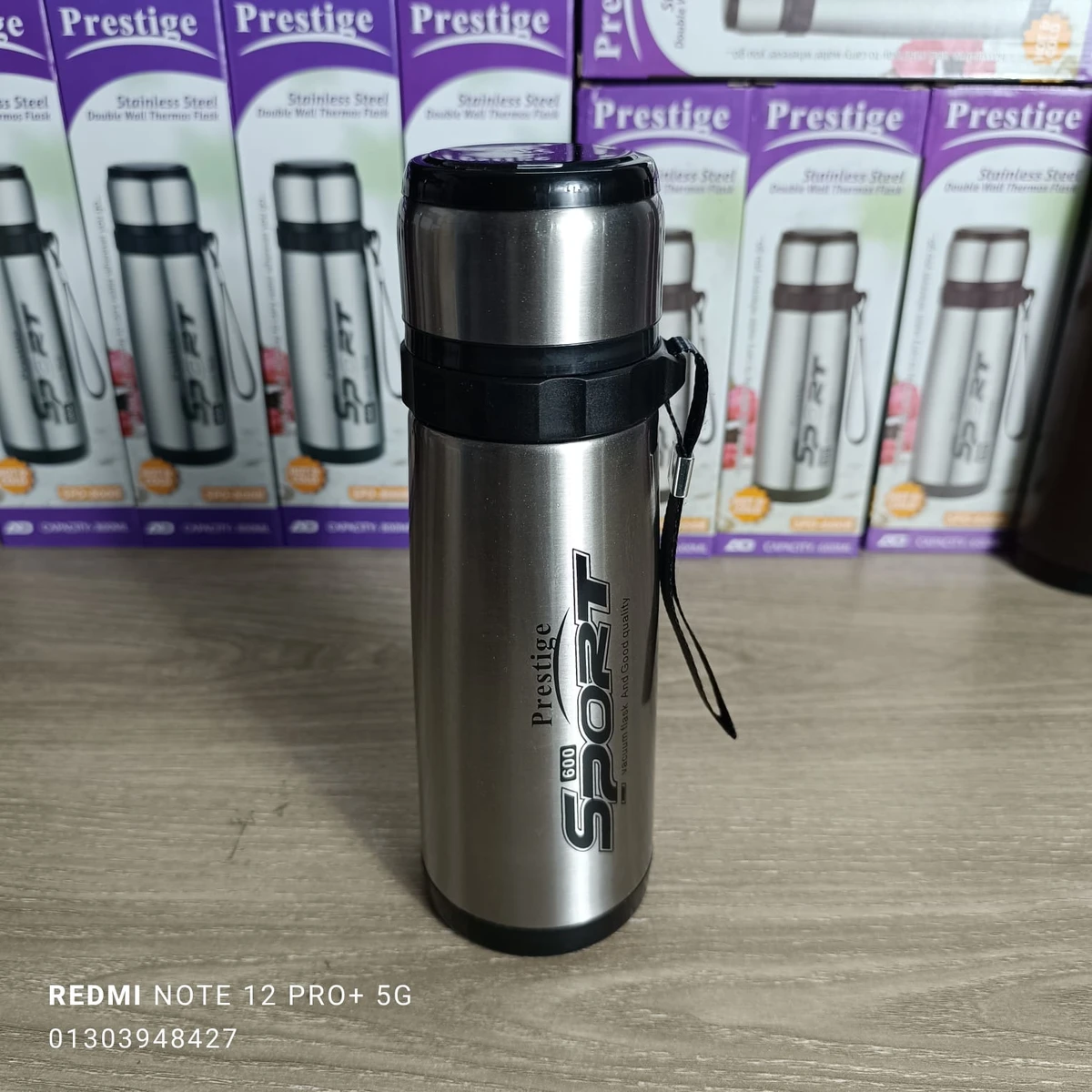 Portable thermos outdoor reusable thermos water stainless steel vacuum flask 600 ml c-steel