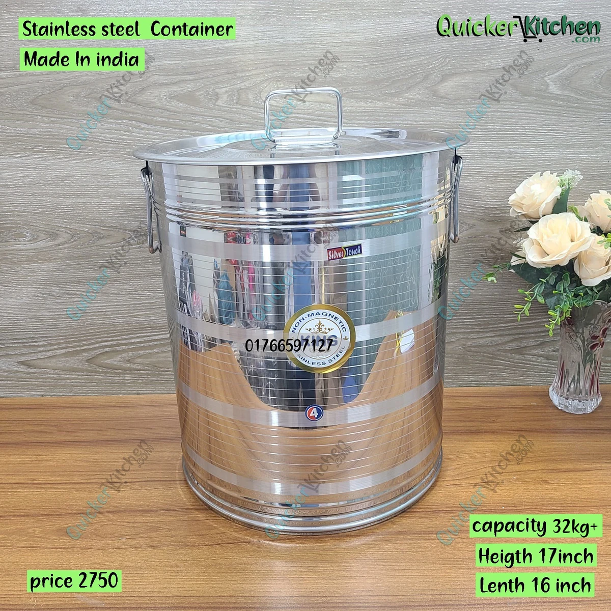 32 Kg+Storage Container/Stainless Steel/Heavy duty durable quality