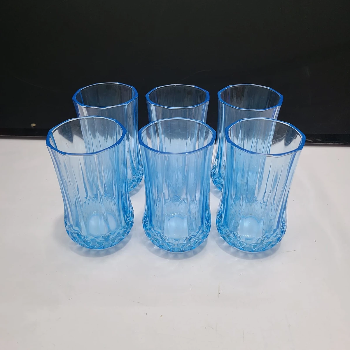 6 pcs colour diamond glass blue