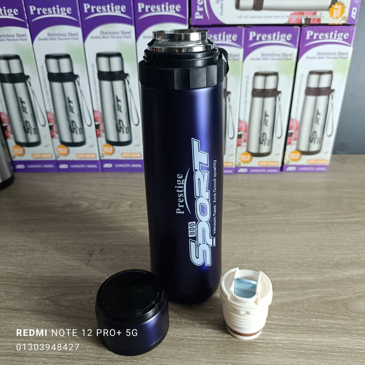 Portable thermos outdoor reusable thermos water stainless steel vacuum flask 800ml c-Blue - Image 3