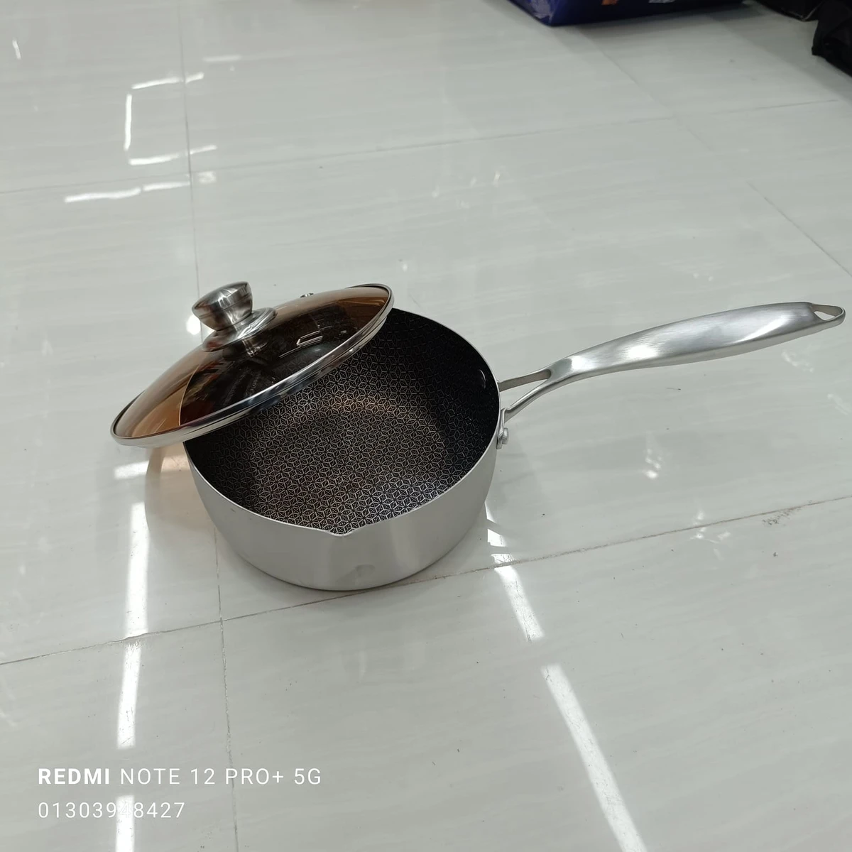 18 cm Stainless Steel Milk Pot Thickened Bottom Honeycomb Non-stick Cooking Pot KItchen Saucepan - Image 5