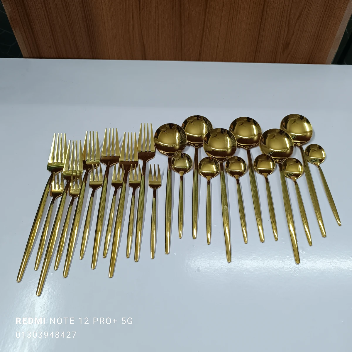 24-Piece  Steel Cutlery Set Golden color