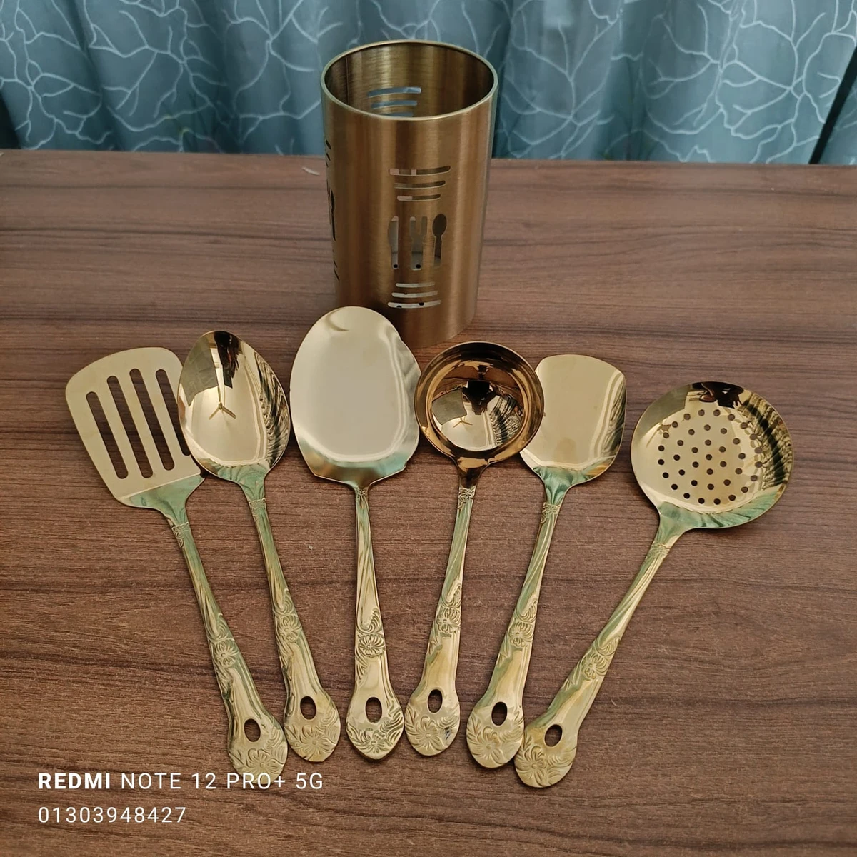 7 Pcs golden spoon set