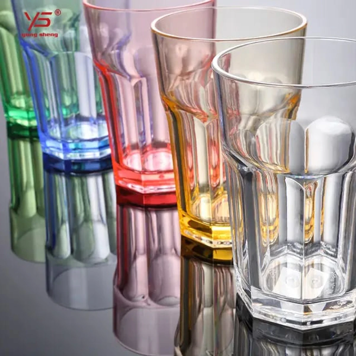 6 pcs color water glass 330 ml