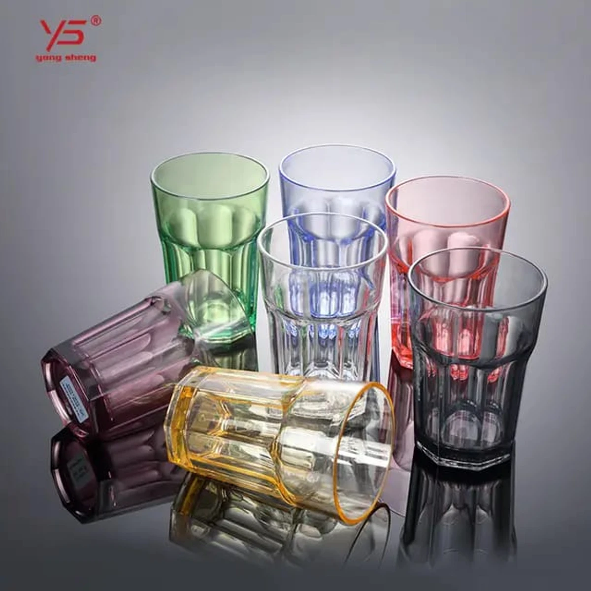 6 pcs color water glass 330 ml