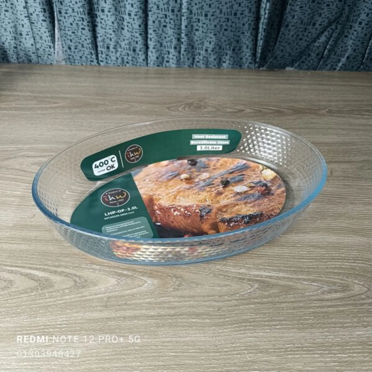 Borosilicat Glass 1.6liter serving Dish (400’c) - Image 3