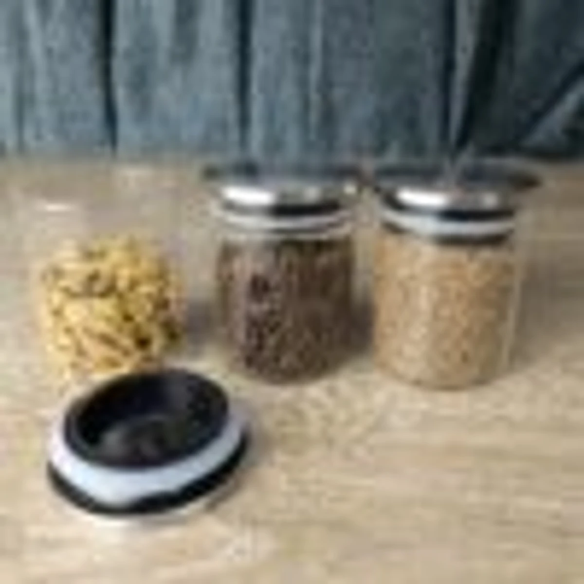 3 Pcs Borosilicate Spice jar 280 ml Steel lid