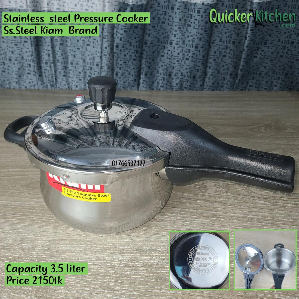 Kiam Stainless steel Pressure cooker 3.5liter