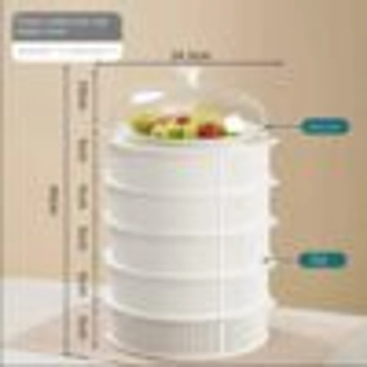 5 Layer Food Insulation Covers Transparent Stackable Dustproof Leftovers Food Storage Box Container Kitchen Organization_Prime Mall