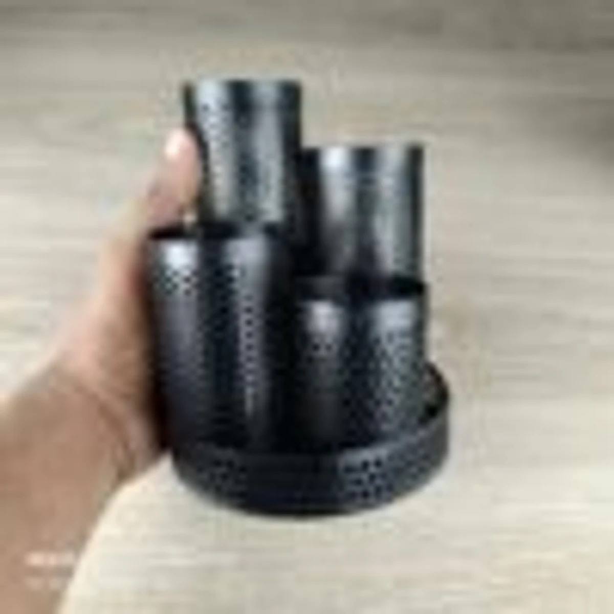 Metal spoon holder organizer 4 hold Black - Image 3