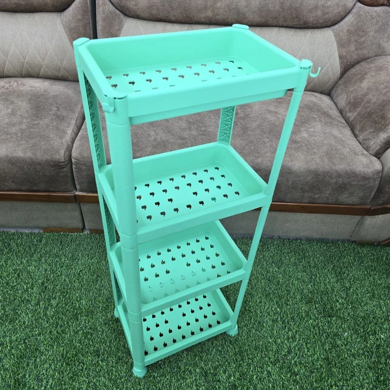 Green 4 Tiers Rectangular Storage Rack