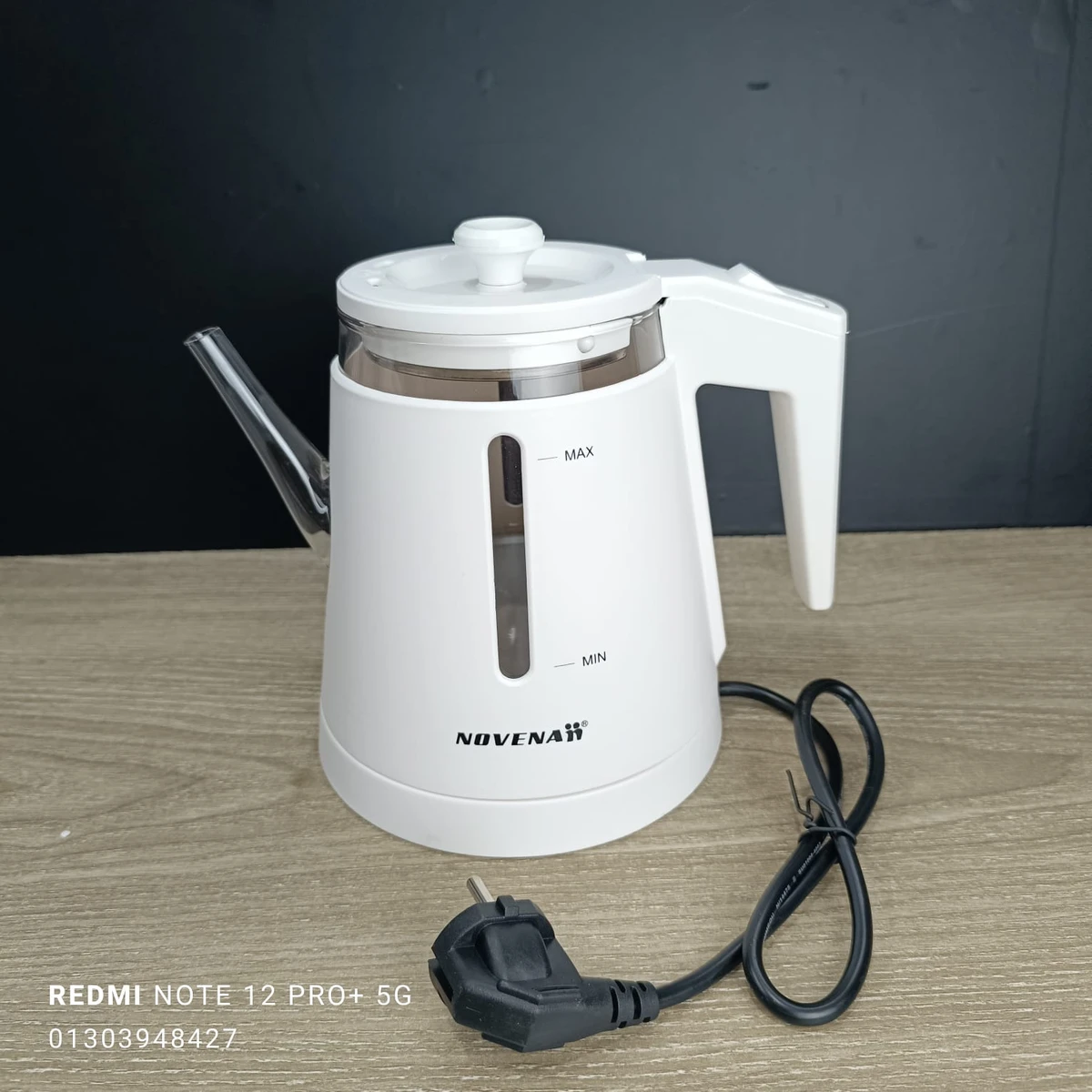 New Style 1.2L Mini Cordless Electric Glass Kettle White NK50G