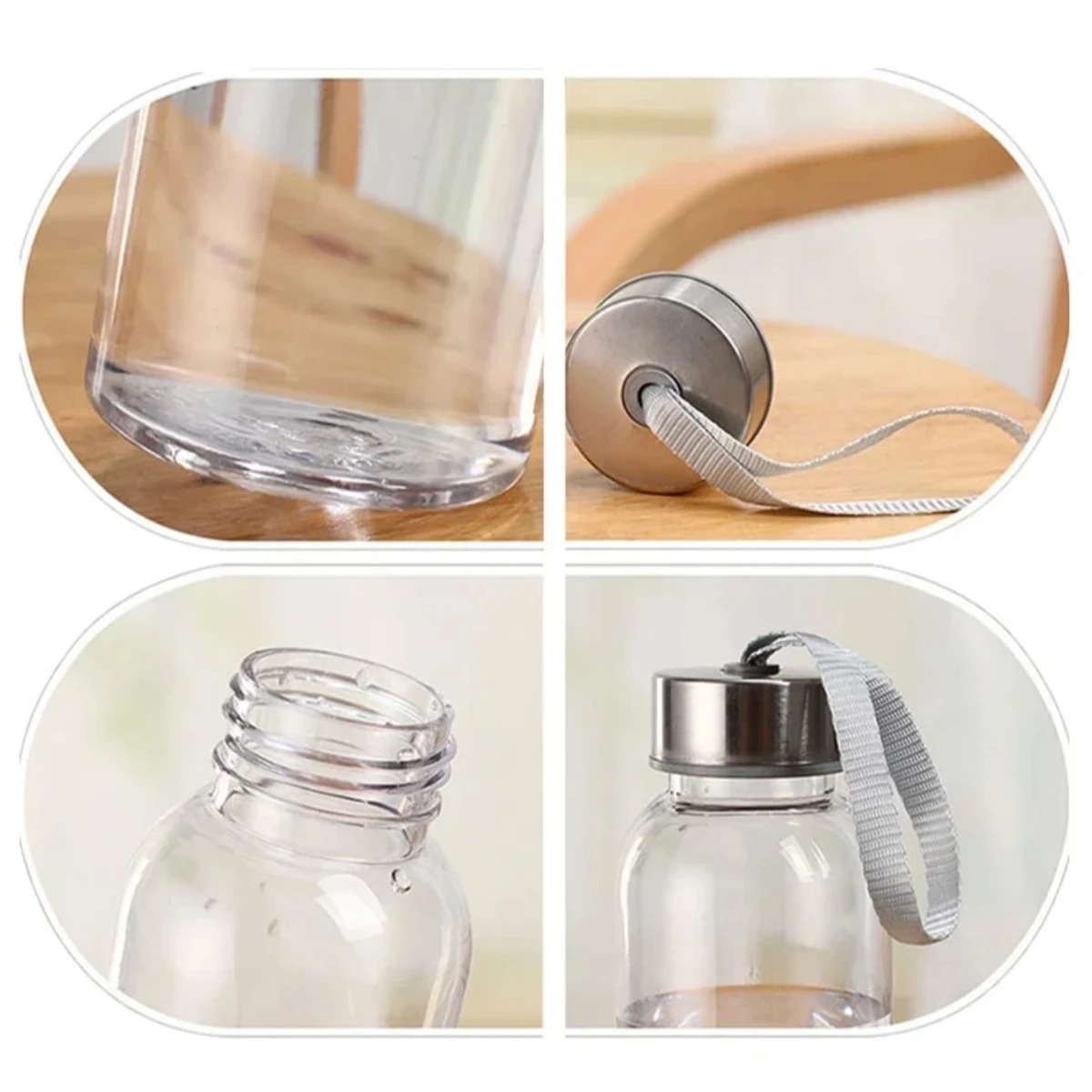 Transparent Glass Sports Water Bottle Drinking Glass Outdoor Activities Bottle - transparent 550 ML - Image 7