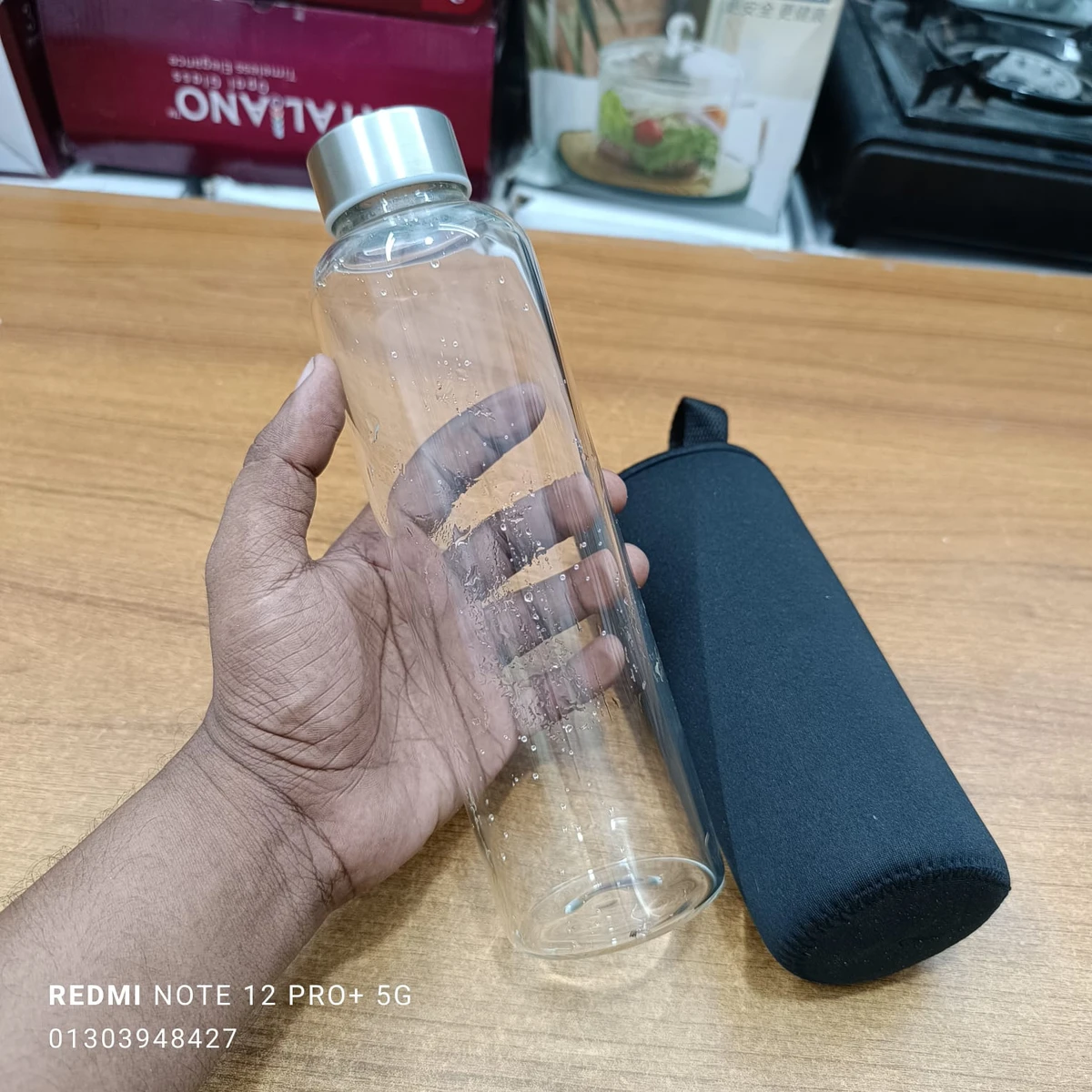 Transparent Glass Sports Water Bottle Drinking Glass Outdoor Activities Bottle - transparent 550 ML - Image 3