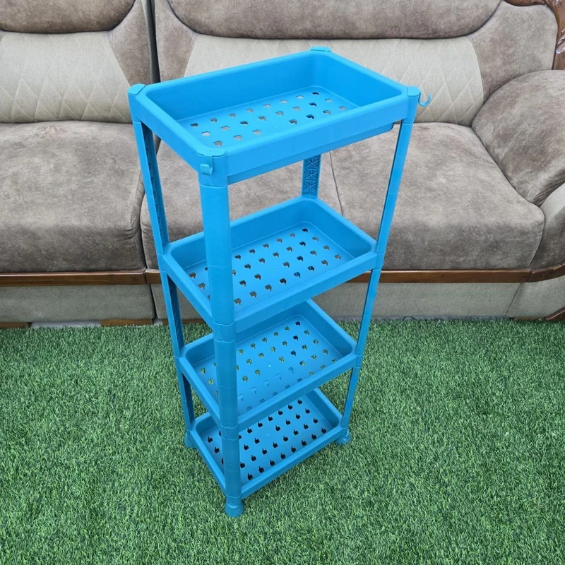 sky blue 4 Tiers Rectangular Storage Rack