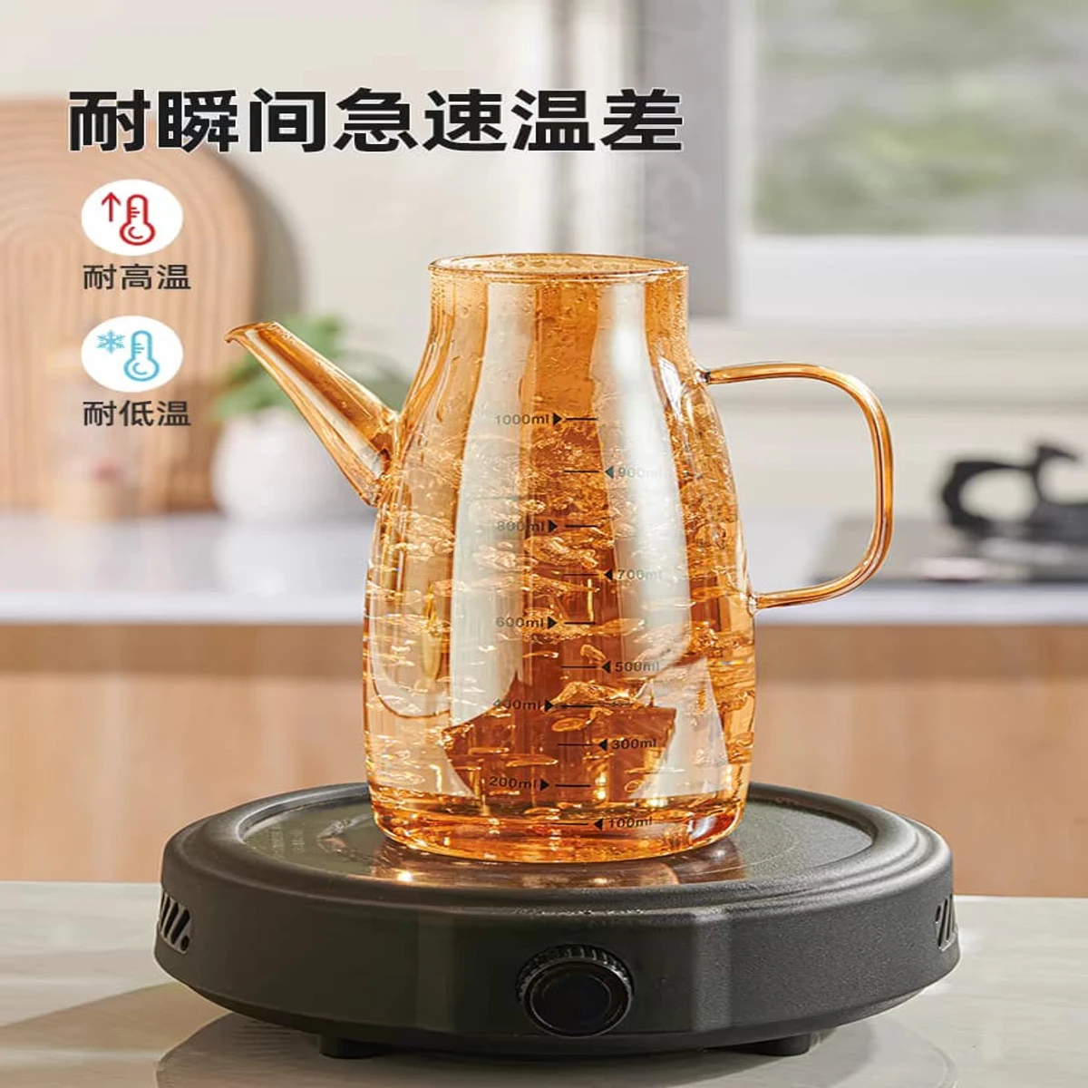 Glass oil pot kitchen household non-hanging oil bottle soy sauce vinegar seasoning bottle oil container stainless steel large oil tank 600 ML - Image 5