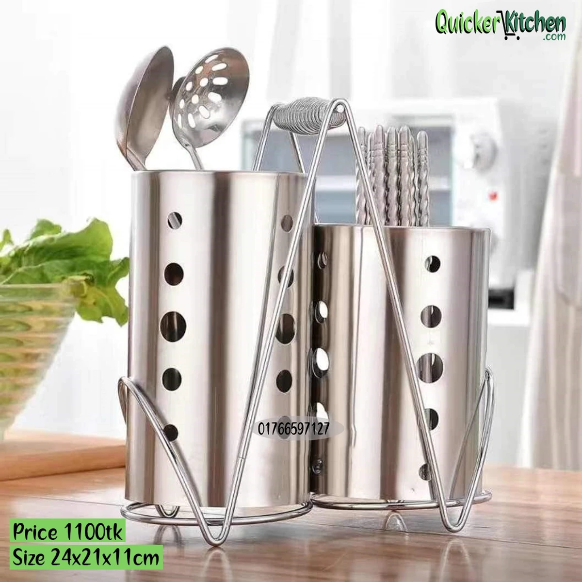 Stainless steel spoon holder