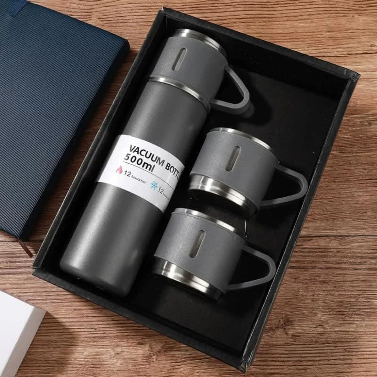 Vacuum Insulated Thermal Flask Set With Cup Set 3 in 1