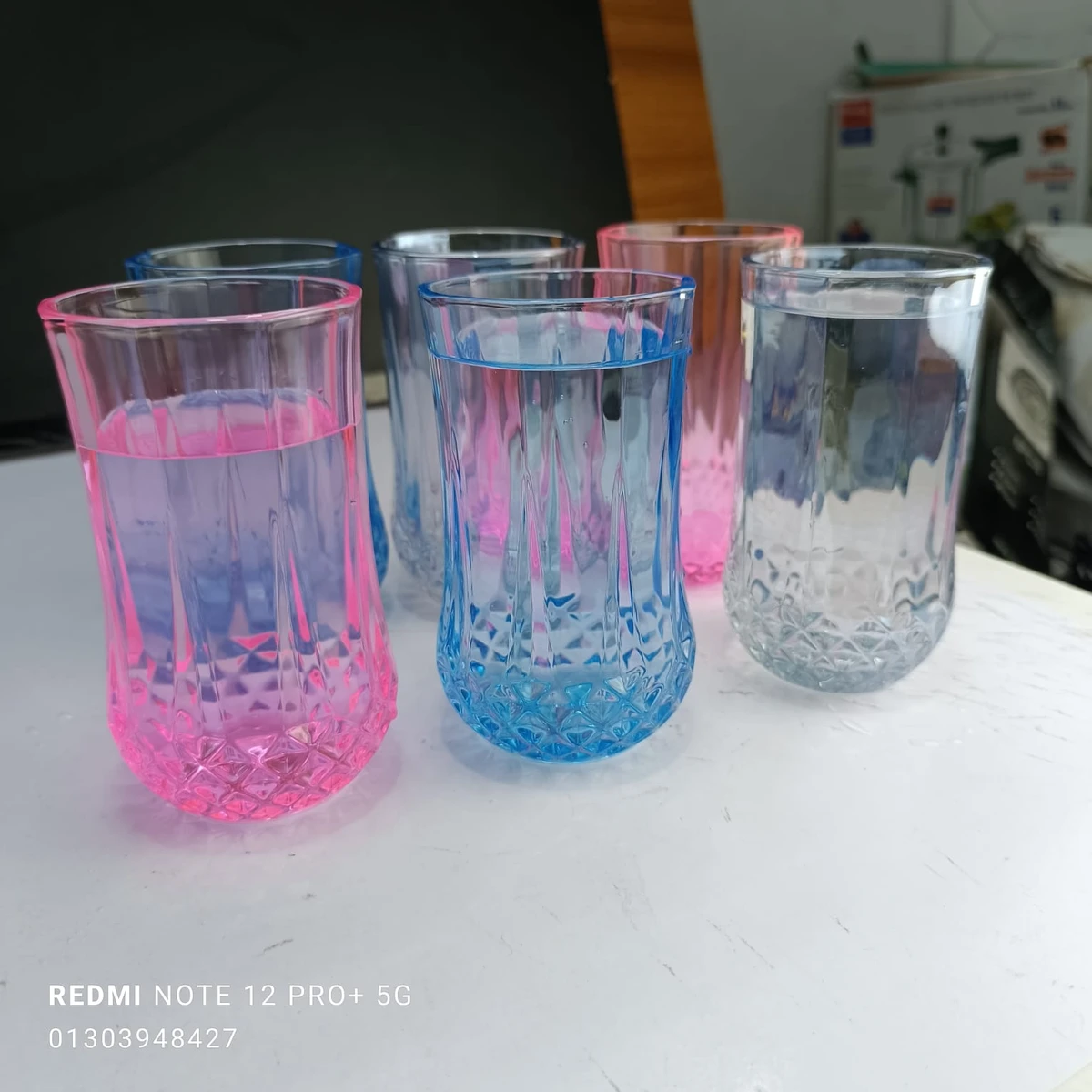 6 pcs Colour Daimond Glass set